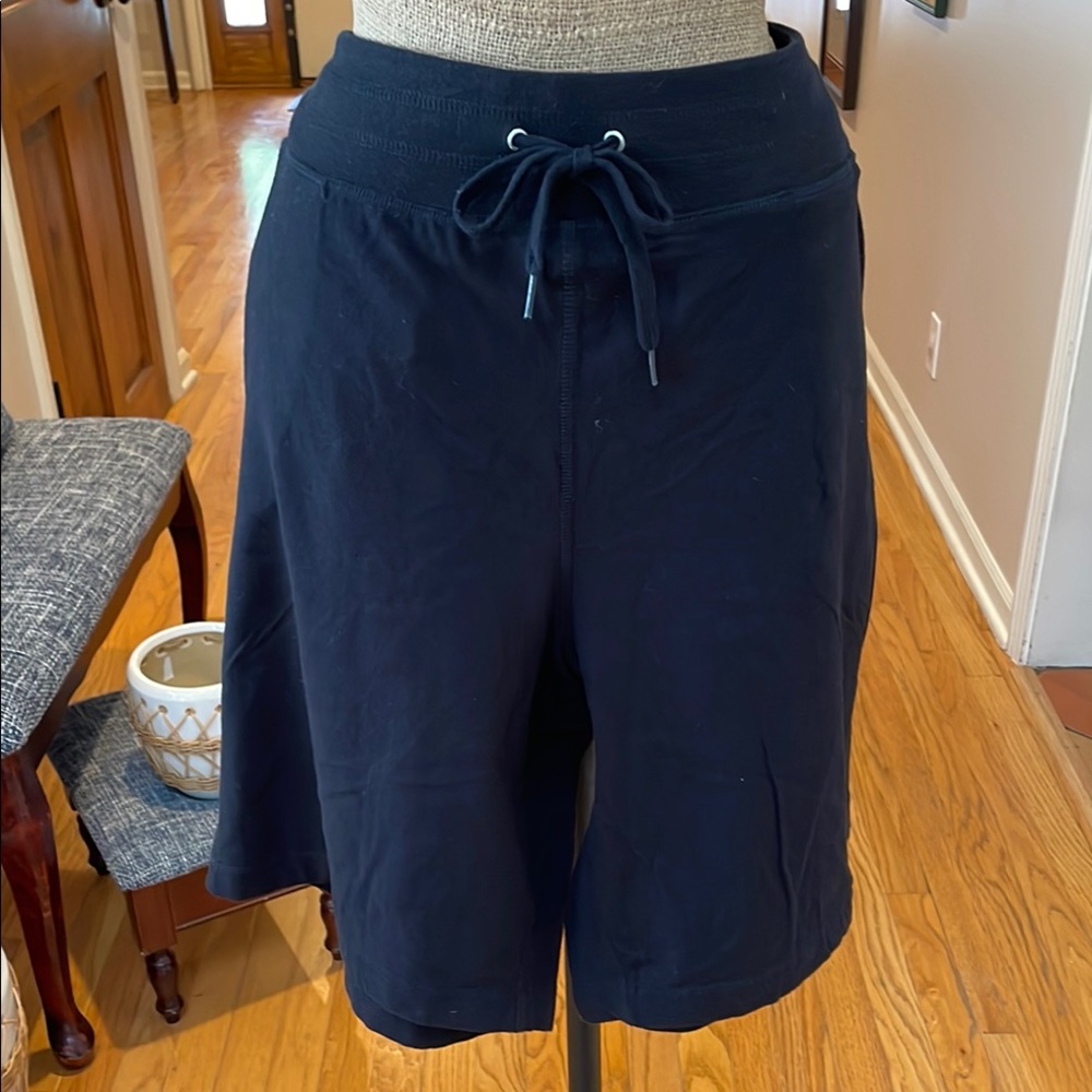 Danskin Black Bermuda Shorts with Drawstring Waist